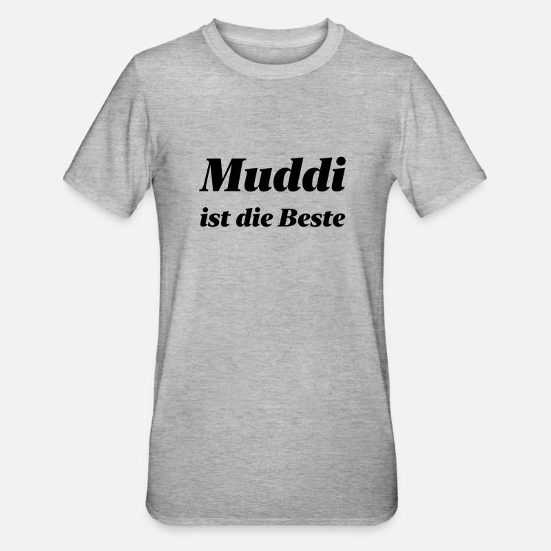 Beste Muddi - Unisex Polycotton T-Shirt - Grau meliert