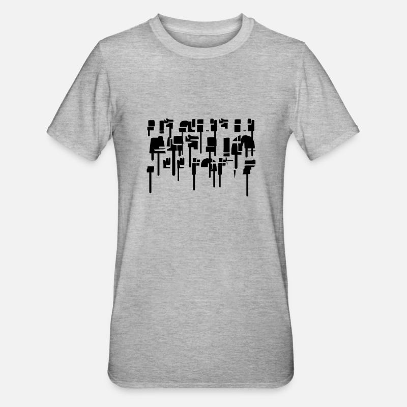 Abstraktes Graffiti - Unisex Polycotton T-Shirt - Grau meliert