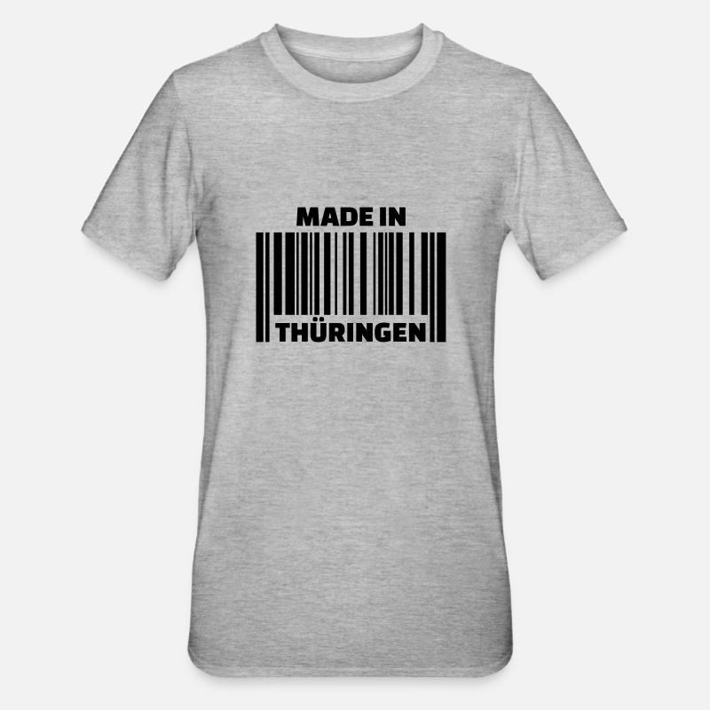 Thüringen - Unisex Polycotton T-Shirt - Grau meliert