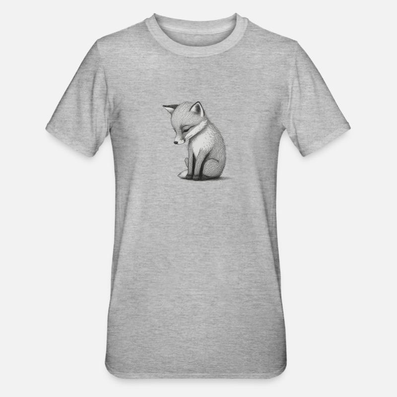 Fuchs - Unisex Polycotton T-Shirt - Grau meliert