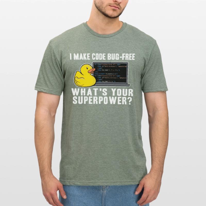 Programmeurs Canard Programmation Debugging Drôle T-shirt polycoton Unisexe