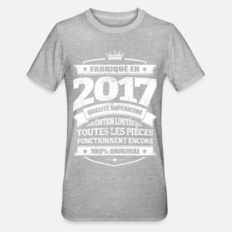 FABRIQUÉ EN 2017 - T-shirt polycoton Unisexe - gris chiné