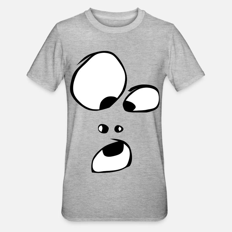 Powerful! Face Ghost Ghost Halloween Comic - Unisex Polycotton T-Shirt - heather grey