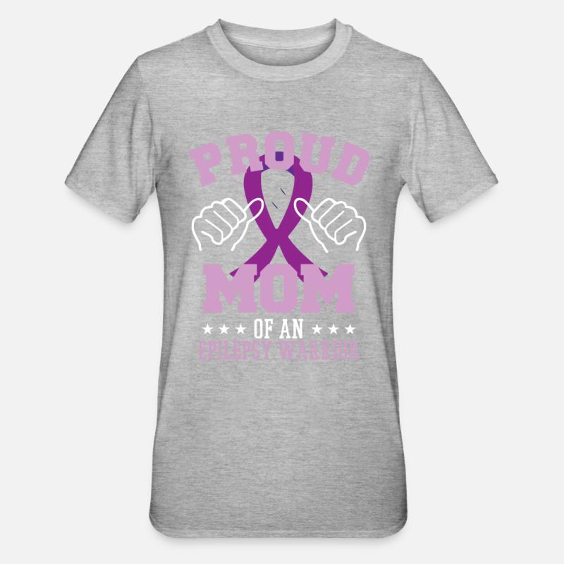 Mutter eines Epilepsie-Kriegers - Unisex Polycotton T-Shirt - Grau meliert