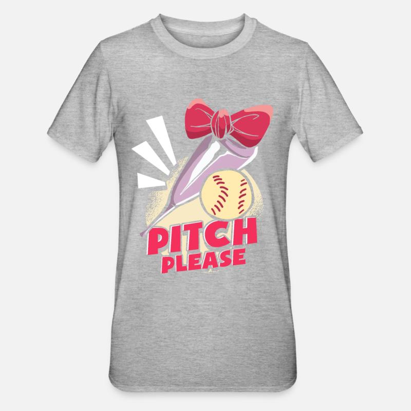 Softball drôle - T-shirt polycoton Unisexe - gris chiné