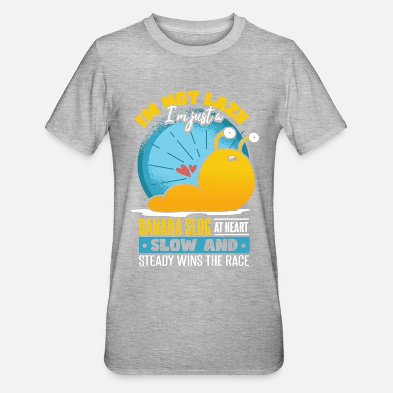 Limace de banane dans l’âme - T-shirt polycoton Unisexe - gris chiné