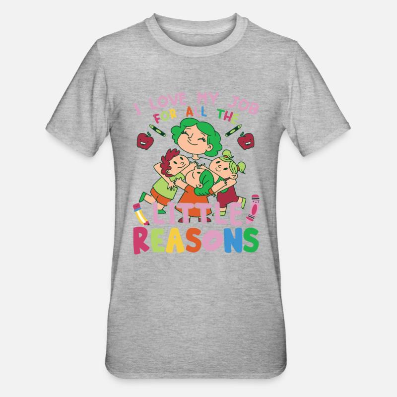 Aide-enseignant Enseignant de maternelle Enseignant - T-shirt polycoton Unisexe - gris chiné