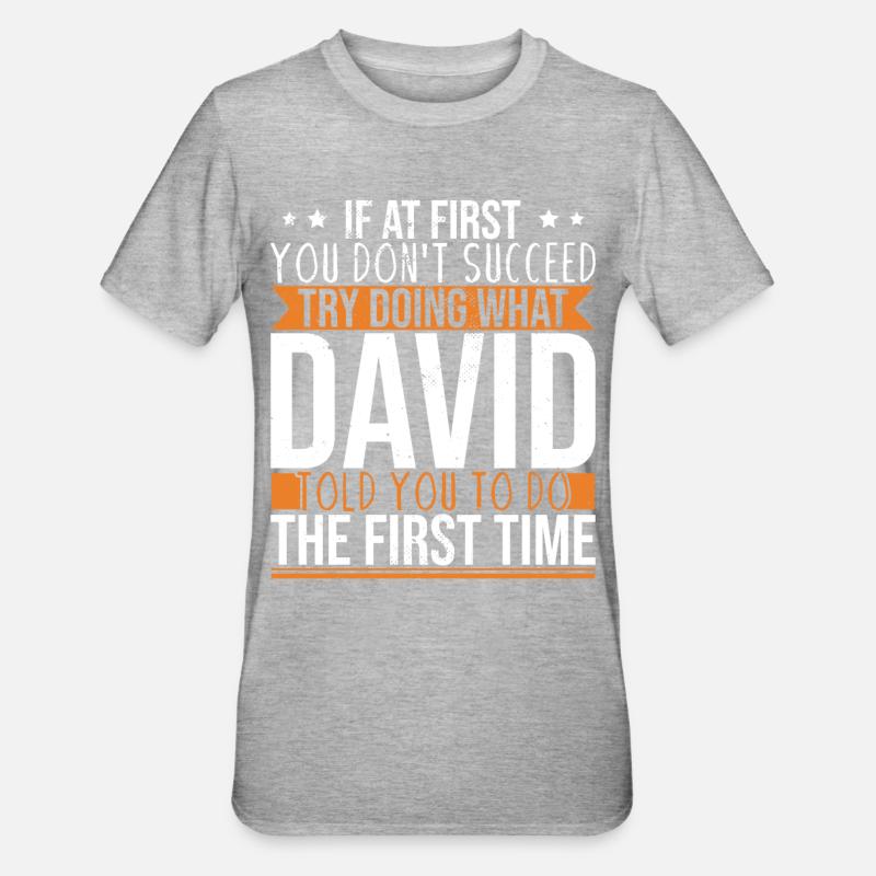 Drôle David Dave - T-shirt polycoton Unisexe - gris chiné