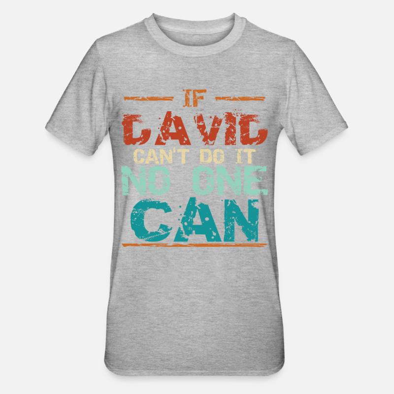 Drôle David Dave Anniversaire - T-shirt polycoton Unisexe - gris chiné