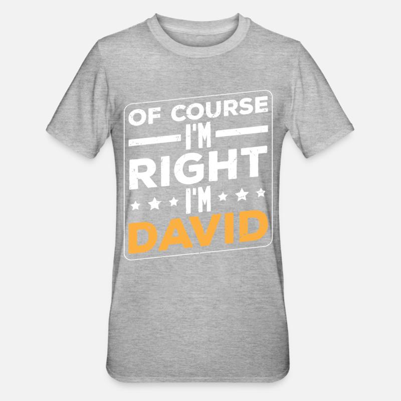 Ich bin David - Unisex Polycotton T-Shirt - Grau meliert