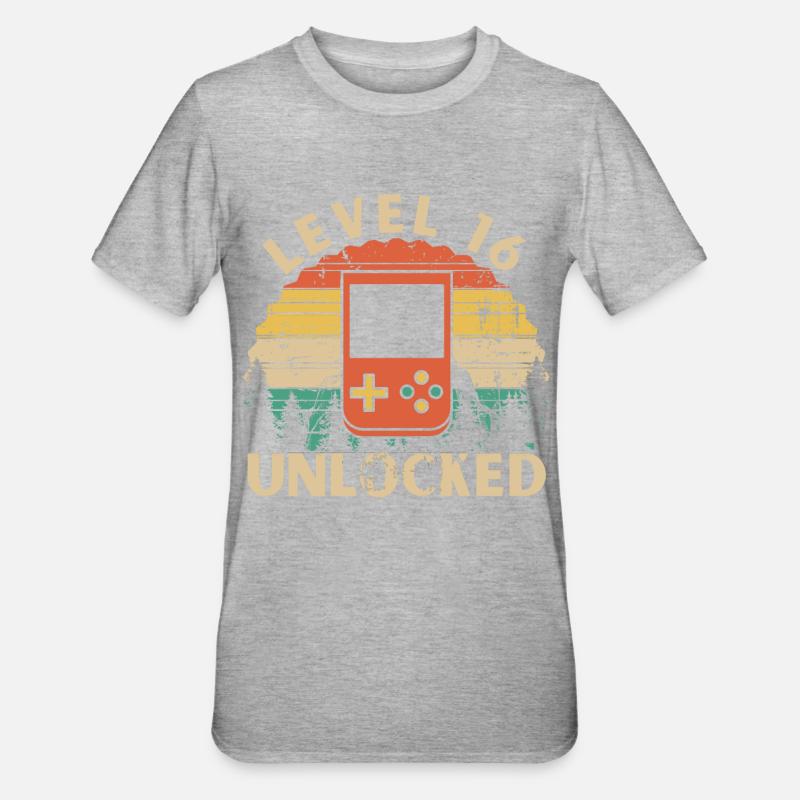 Level 16 Unlocked - T-shirt polycoton Unisexe - gris chiné