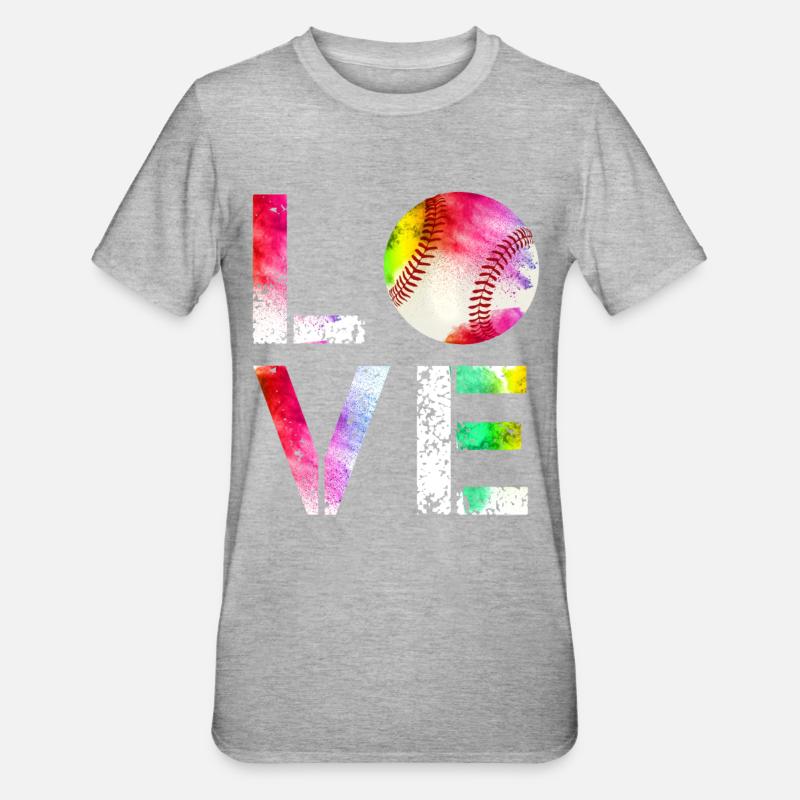 Baseball Baseballfan Geschenkidee - Unisex Polycotton T-Shirt - Grau meliert