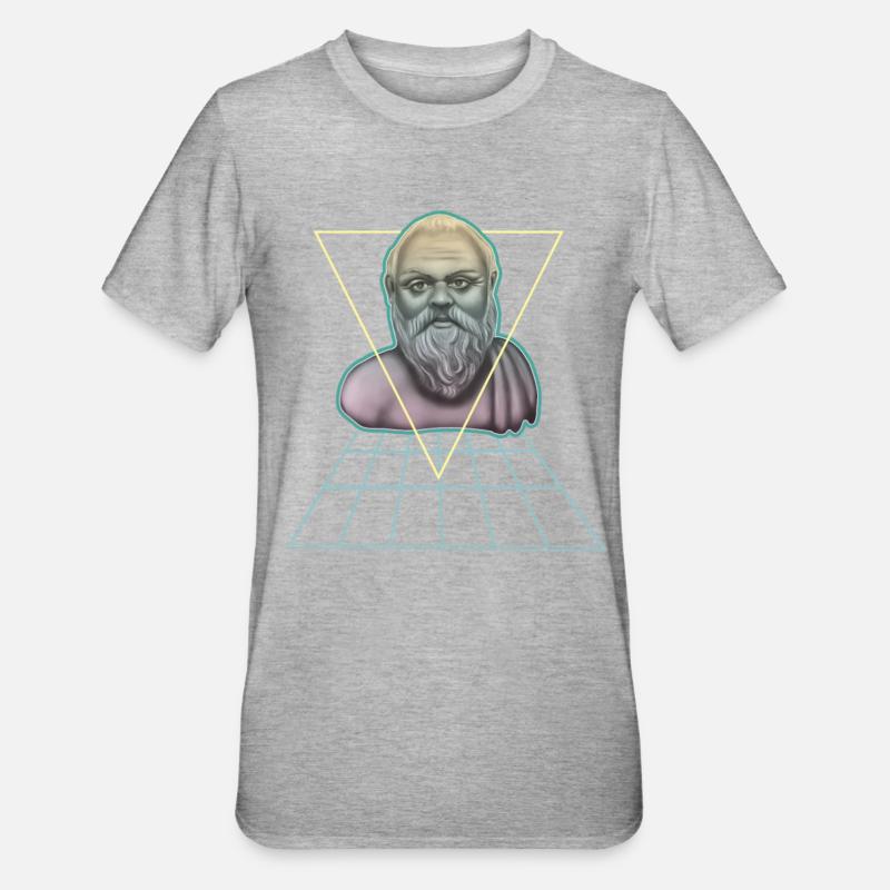Socrate Philosophe grec moderne - T-shirt polycoton Unisexe - gris chiné