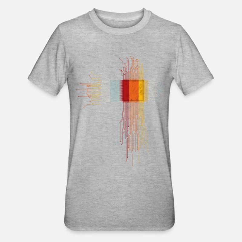 Retro CPU Processor Computer Scientist Electrician - Unisex Polycotton T-Shirt - heather grey