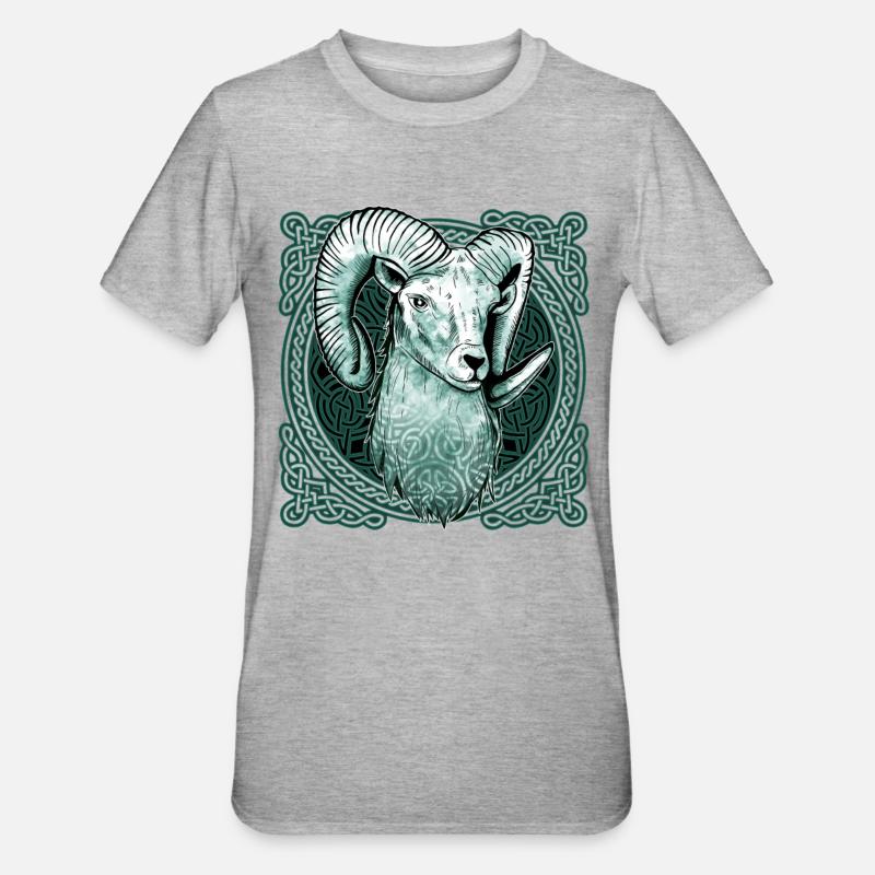 Aries Celtic knot pattern - Unisex Polycotton T-Shirt - heather grey