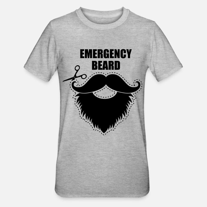 moustache barbe hipster - T-shirt polycoton Unisexe - gris chiné