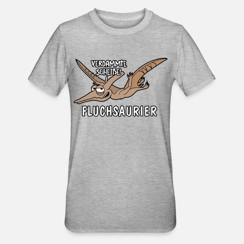 Fluchsaurier - Unisex Polycotton T-Shirt - Grau meliert