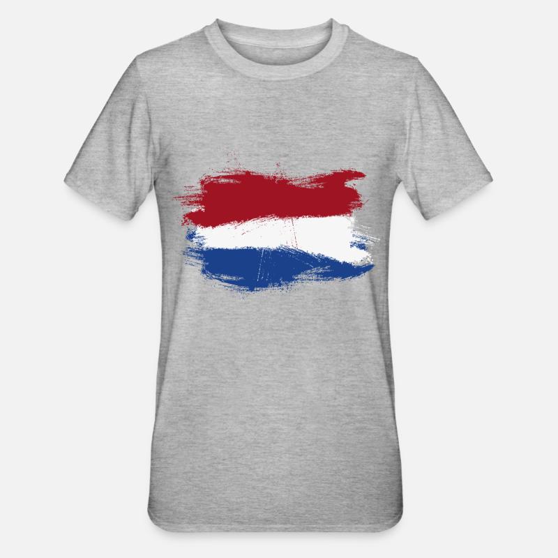 drapeau, bannière Pays-Bas Hollande - T-shirt polycoton Unisexe - gris chiné