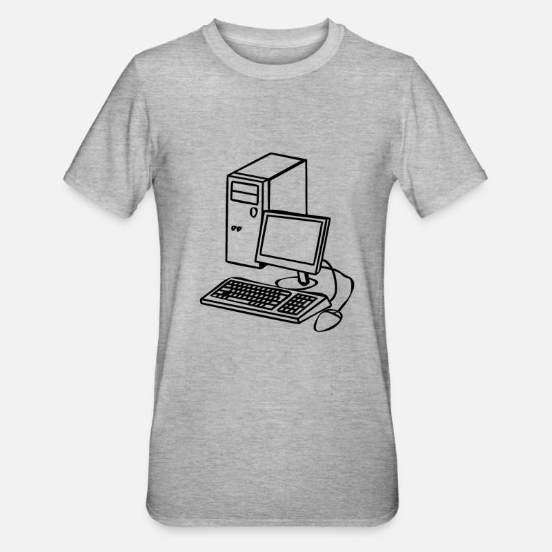PC dans le style comique - T-shirt polycoton Unisexe - gris chiné