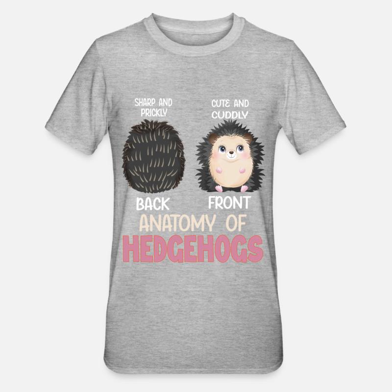 Anatomie des Igel - Unisex Polycotton T-Shirt - Grau meliert