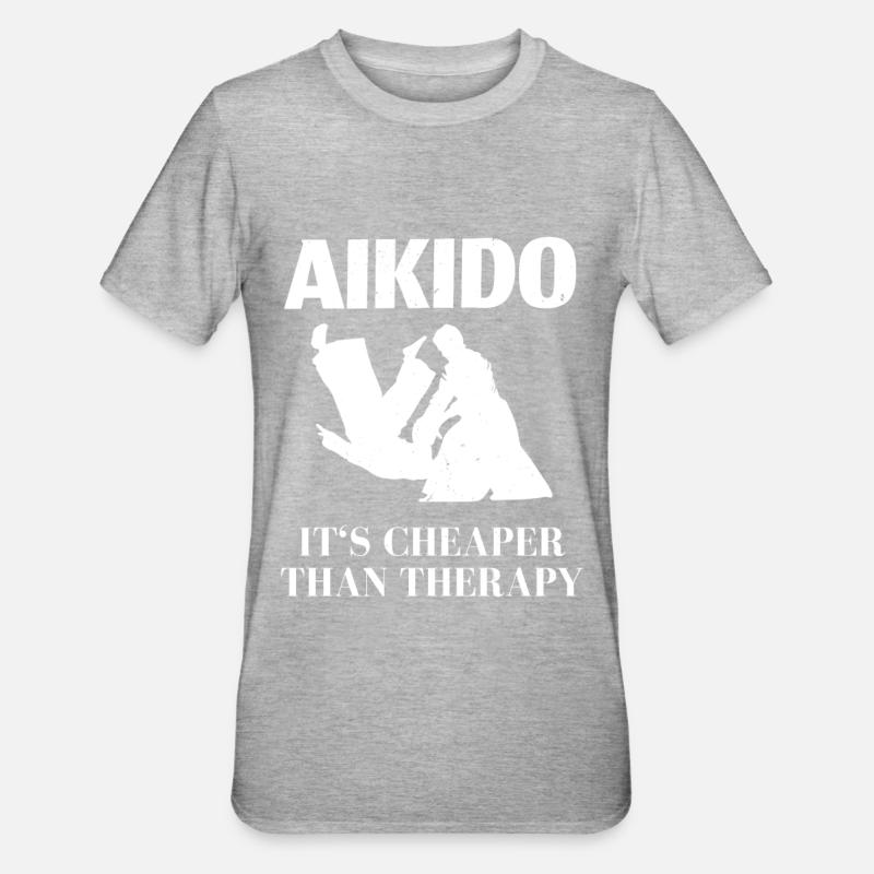 Combattant d’Aïkido - T-shirt polycoton Unisexe - gris chiné