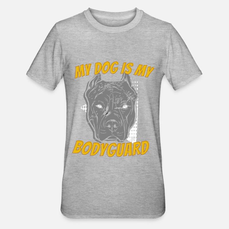 Pitbull américain Bully - T-shirt polycoton Unisexe - gris chiné