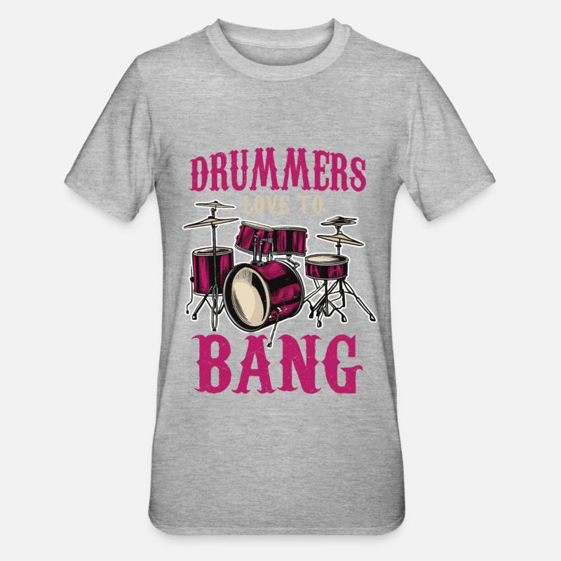 Batterie de batteur - T-shirt polycoton Unisexe - gris chiné