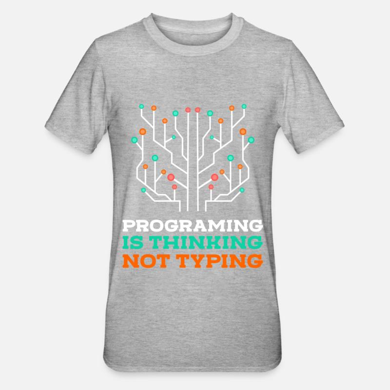 Programmeur Coder Nerd - T-shirt polycoton Unisexe - gris chiné