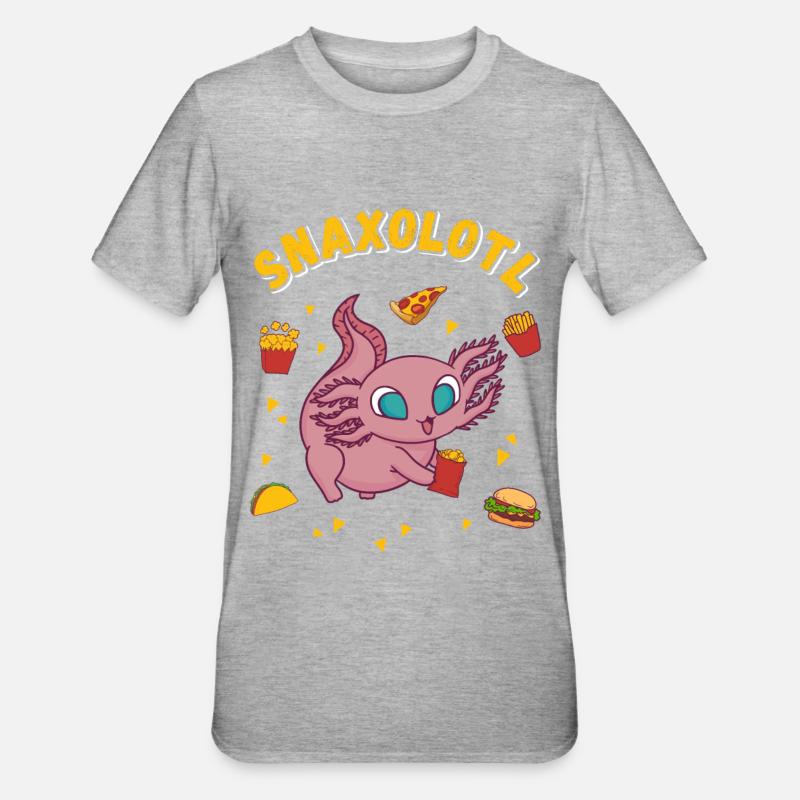 Axolotl Snaxolotl - T-shirt polycoton Unisexe - gris chiné