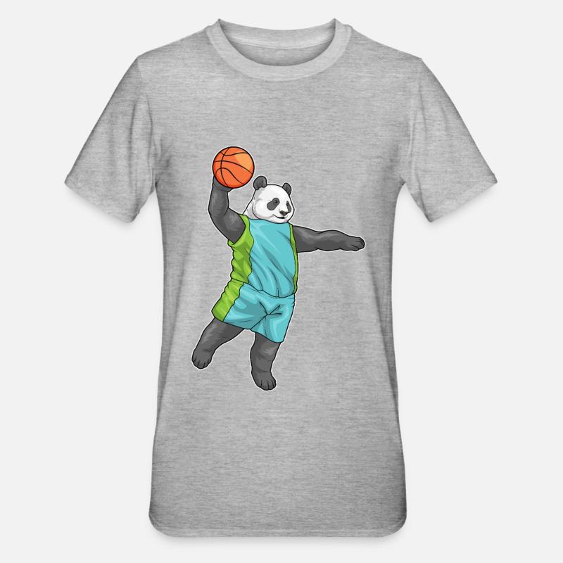 Panda Basketteur Basketteur - T-shirt polycoton Unisexe - gris chiné