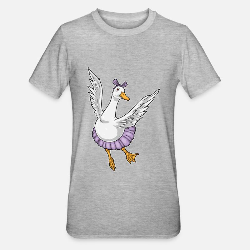 Canard Ballerine Ballet Danse - T-shirt polycoton Unisexe - gris chiné