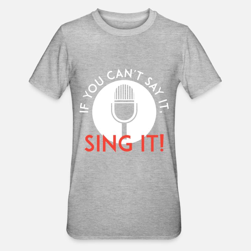 Sing es - Unisex Polycotton T-Shirt - Grau meliert