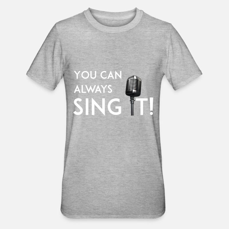 Sing es - Unisex Polycotton T-Shirt - Grau meliert