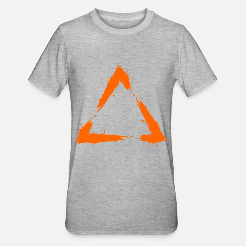 Triangle geometry icon - Unisex Polycotton T-Shirt - heather grey
