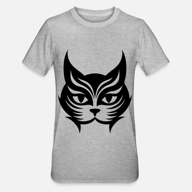 Icône du chat - T-shirt polycoton Unisexe - gris chiné