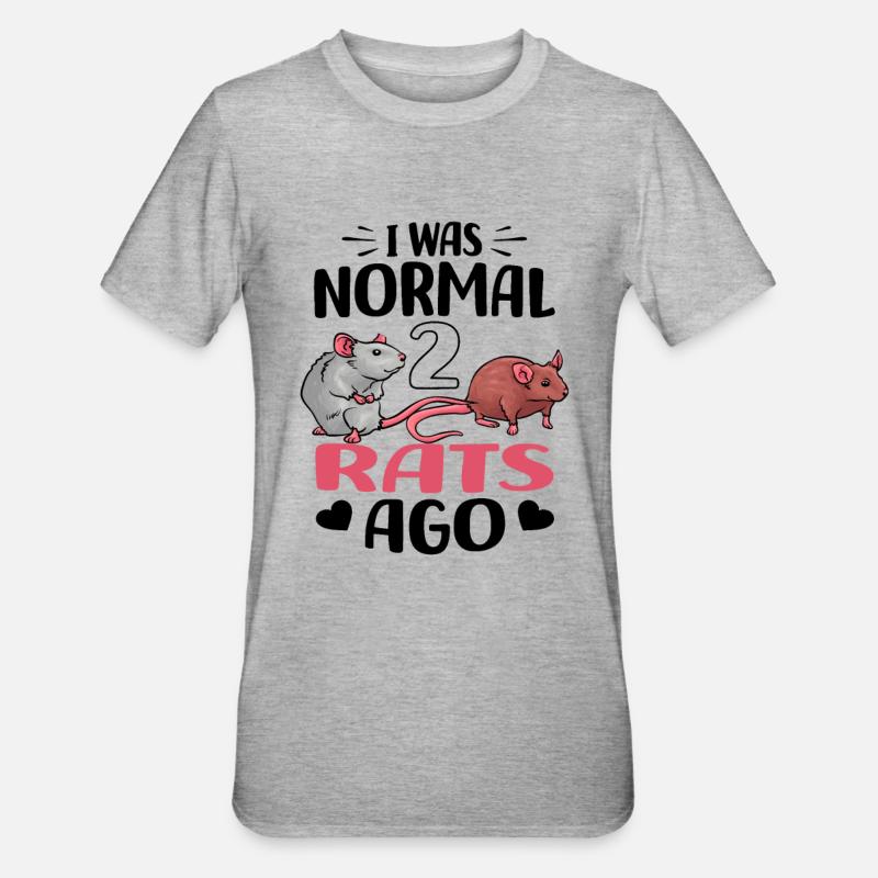 Ratten - Unisex Polycotton T-Shirt - Grau meliert