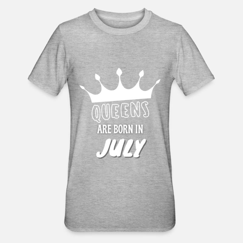 Queens Are Born In July - Unisex Polycotton T-Shirt - heather grey