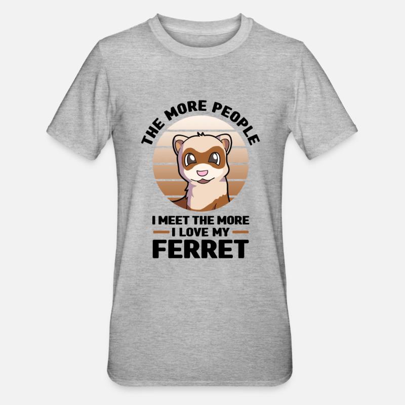 Frettchen - Unisex Polycotton T-Shirt - Grau meliert