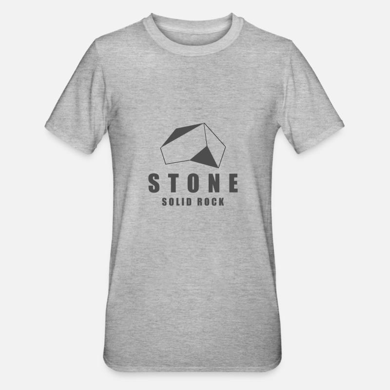 Pierre solide de pierre - T-shirt polycoton Unisexe - gris chiné