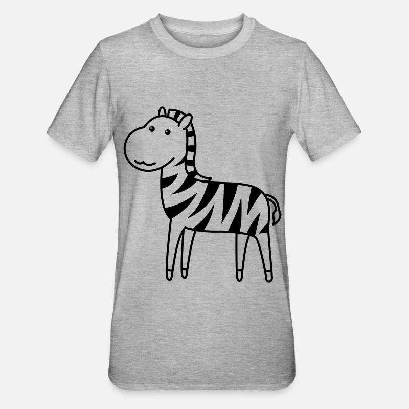 Zebra Comic Animal - Unisex Polycotton T-Shirt - heather grey