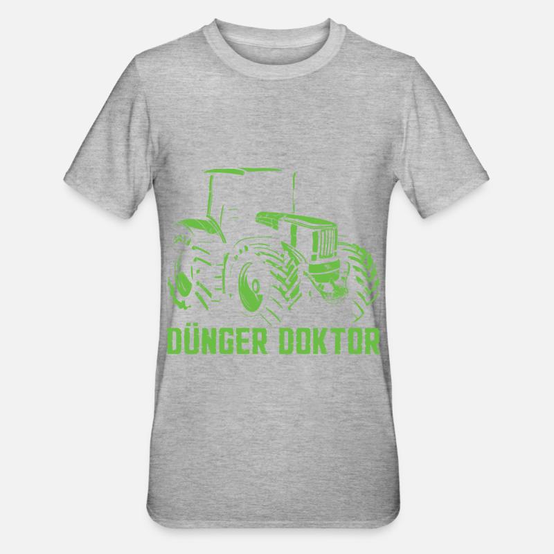 Dünger Traktor - Unisex Polycotton T-Shirt - Grau meliert