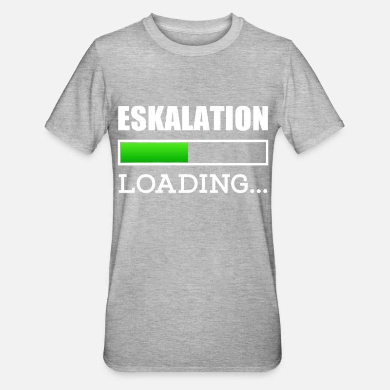 Eskalation loading - Unisex Polycotton T-Shirt - Grau meliert