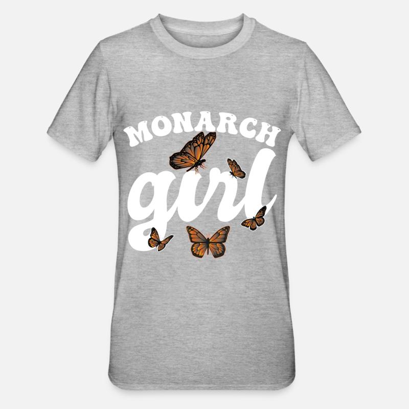 Monarch-Mädchen - Unisex Polycotton T-Shirt - Grau meliert