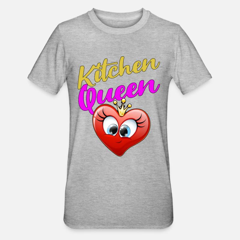 Kitchen Queen gift cool design - Unisex Polycotton T-Shirt - heather grey