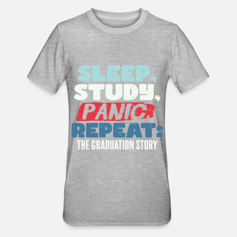 Die Abschlussgeschichte - Unisex Polycotton T-Shirt - Grau meliert