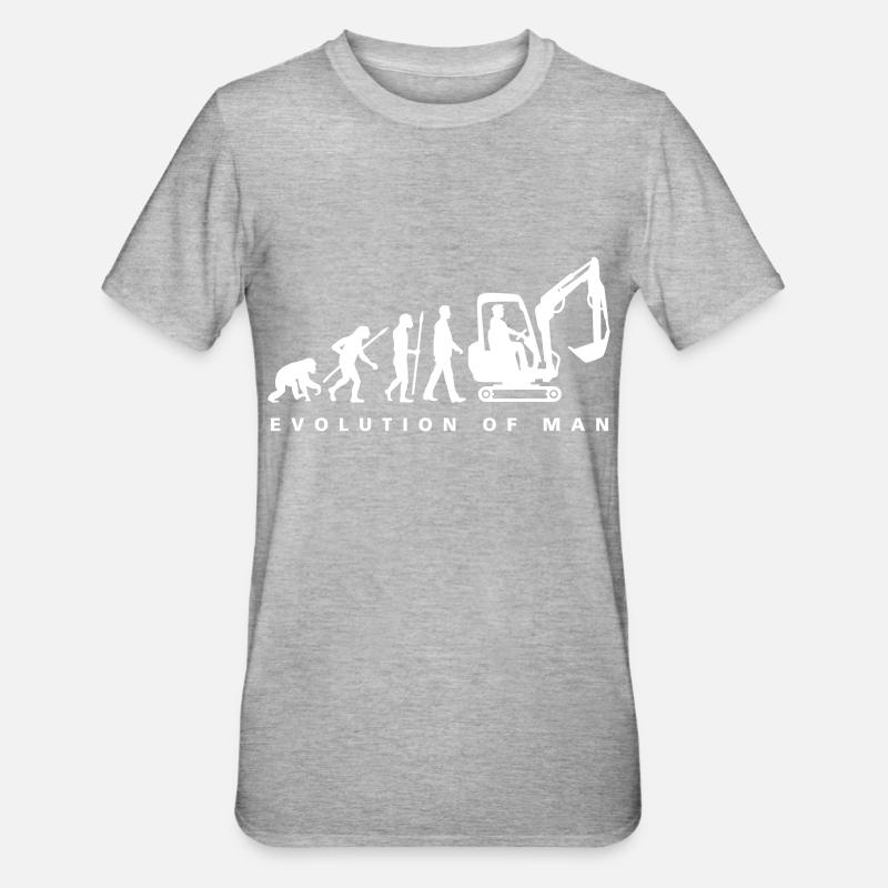 evolution_baggerfahrer_122013_a_1c - Unisex Polycotton T-Shirt - Grau meliert