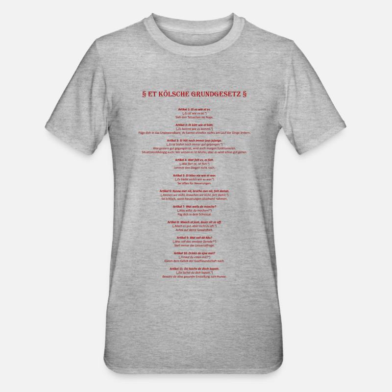 Et Kölsche Basic Law - Et Kölsche Basic Law - Unisex Polycotton T-Shirt - heather grey