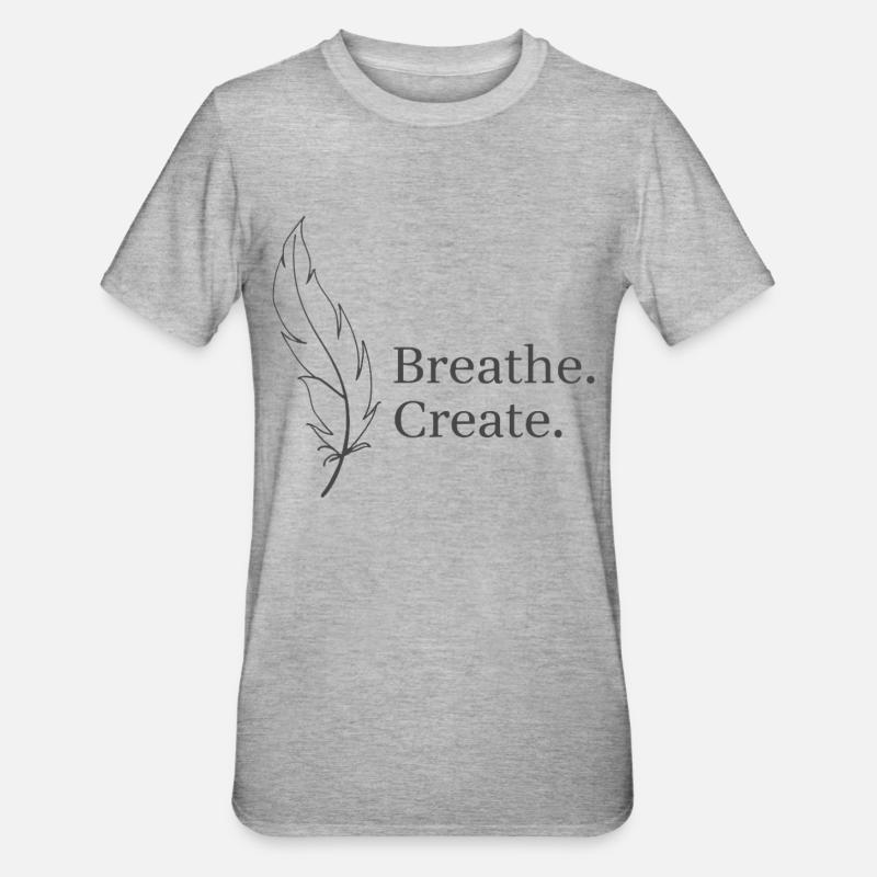 Breath Create Feather Lightness - Unisex Polycotton T-Shirt - heather grey