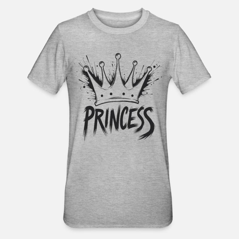 Princesse Crown Splash - T-shirt polycoton Unisexe - gris chiné