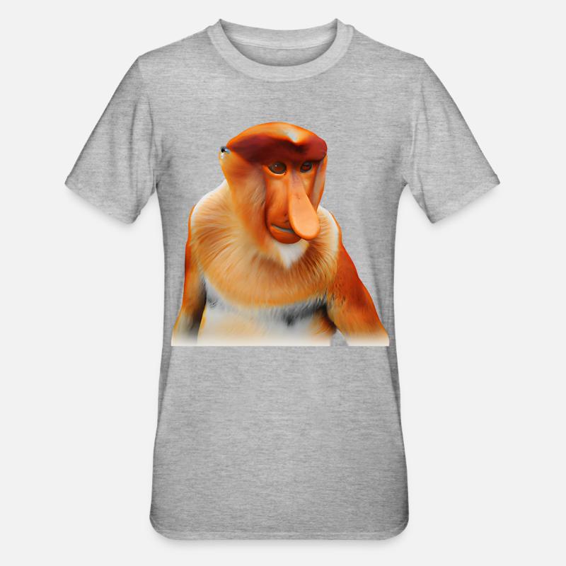 The exotic proboscis monkey - Unisex Polycotton T-Shirt - heather grey